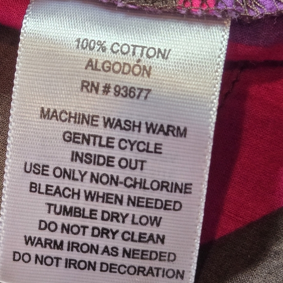 A.N.A A New Approach womans size 2X. Brown purple pink orange geometrical blouse - Picture 7 of 7